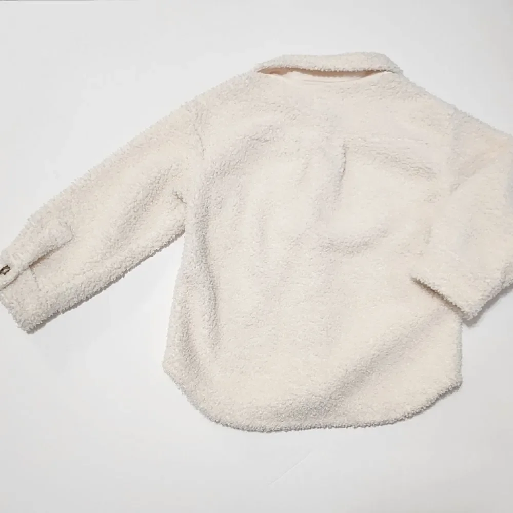 NEW - Gap Toddler Girls - 3 yrs, 4 yrs - Sherpa Shirt Jacket Ivory Frost Beige‎